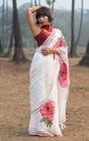 MG 360 Plain Linen Printed Saree Suppliers In India